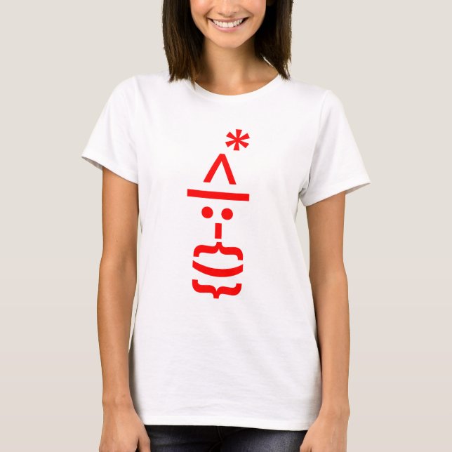 T-shirt Le Père Noël avec la barbe Émoticon de Noël (Devant)