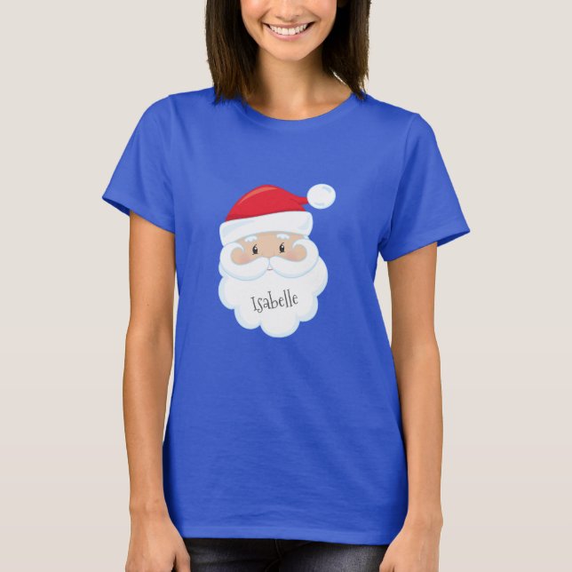 T-shirt Le Père Noël avec le nom sur la barbe (Devant)
