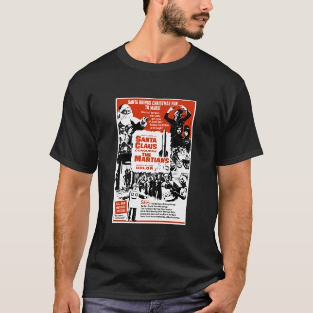 T-shirt Le Père Noël Conquiert La Chemise De Film Martians (Devant)