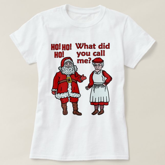 T-shirt Le père noël et Mme drôles Christmas (Design devant)