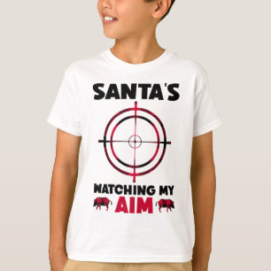 T-shirt Le père Noël surveille ma visée - Chasse au sangli