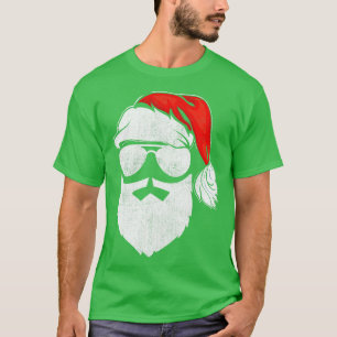 T-shirt Le Père Noël Visage Lunettes de soleil avec barbe