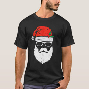 T-shirt Le Père Noël Visage Lunettes de soleil avec barbe 