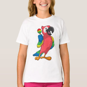 T-shirt Le perroquet à la musique avec Maracas