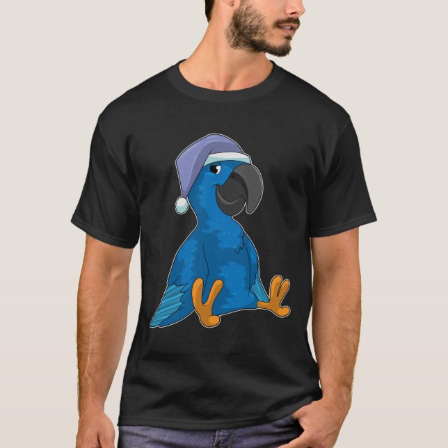 T-shirt Le perroquet au coucher avec casquette (Devant)