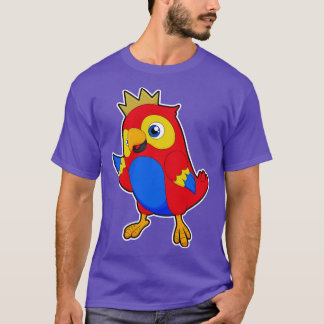 T-shirt Le perroquet comme roi avec la couronne