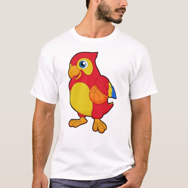 T-shirt Le perroquet dans les sports de basket (Devant)