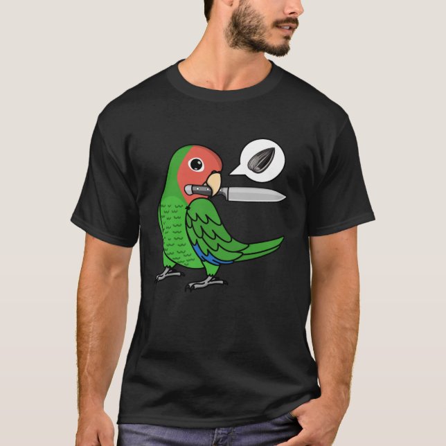 T-shirt Le Perroquet de couteau veut des graines I Rosy fa (Devant)