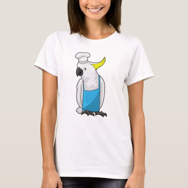 T-shirt Le perroquet en tant que chef avec casquette Cuisi (Devant)