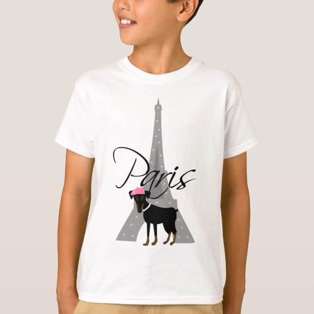 T-shirt Le petit chien à Paris (Devant)
