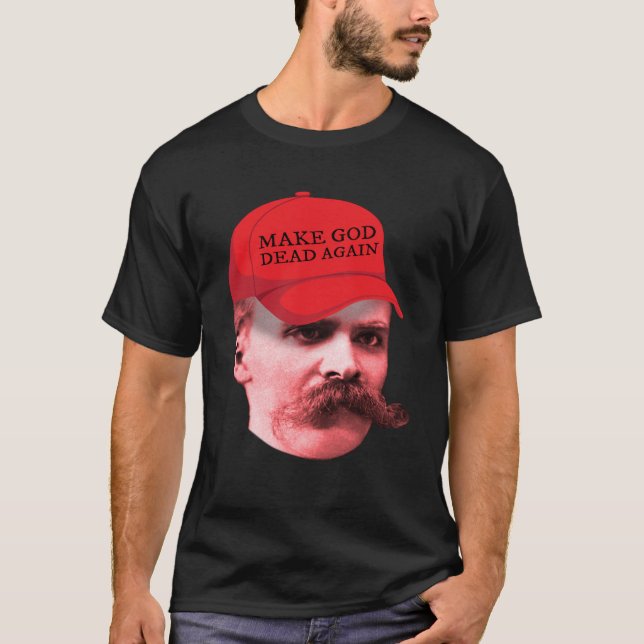 T-shirt Le philosophe Nietzsche Trump Casquette Dieu mort (Devant)