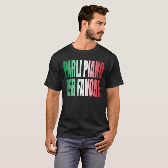 T-shirt Le piano de Parli par Favore parlent svp lentement (Devant entier)