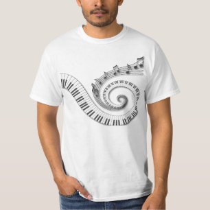 T-shirt Le piano verrouille des notes de musique