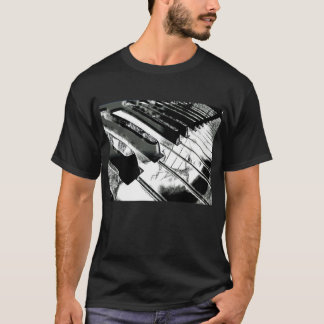 T-shirt Le piano verrouille le noir de cadeau de musique