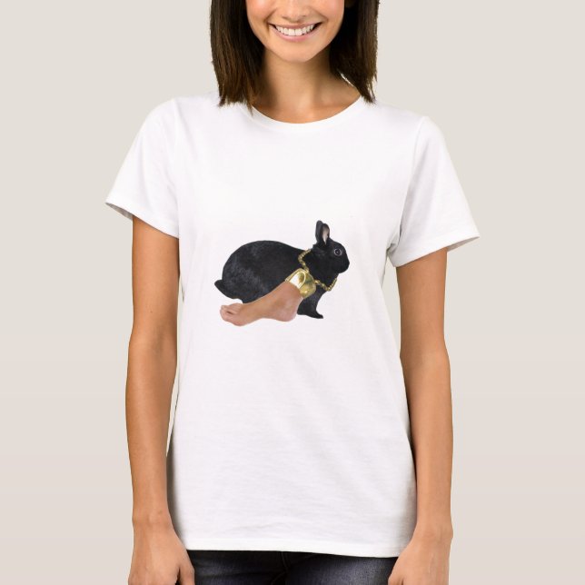 T-shirt Le pied humain chanceux du lapin (Devant)