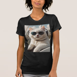 T-shirt Le pilote de chat.