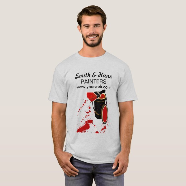 T-shirt Le pinceau rouge audacieux de peintre de Chambre (Devant entier)