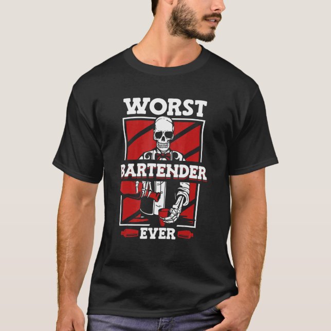 T-shirt Le pire barman jamais Mixologue Barmann Bartender (Devant)