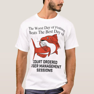 T-shirt le pire jour de pêche bat le meilleur jour de cou
