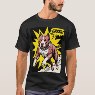 T-shirt Le Pittie Synthwave : Néon Rétro American Pit Bull