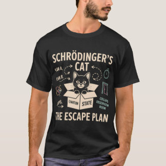 T-shirt le Plan d'évasion de Chat de Schrödinger vintage
