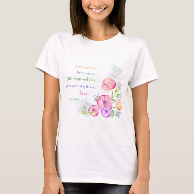 T-shirt le plus grand d'entre eux est love flowers aquarel (Devant)