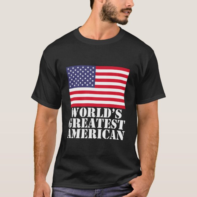 T-shirt Le Plus Grand Drapeau Américain Design Funny Patri (Devant)