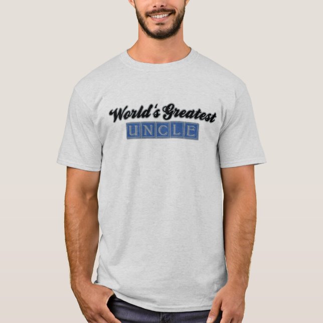 T-shirt Le plus grand oncle du monde (bleu) (Devant)