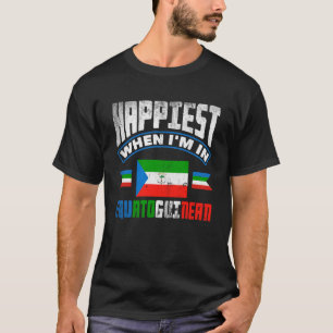 T-shirt Le Plus Heureux Quand Je Suis En Guinée Équatorial