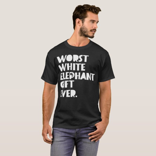 T-shirt Le plus mauvais cadeau d'objet superflu jamais (Devant entier)