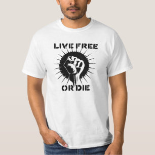 T-shirt Le poing augmenté - libre vivant ou meurent