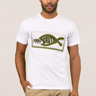 T-SHIRT LE POISSON CHRÉTIEN DE VÉRITÉ MANGE DARWIN