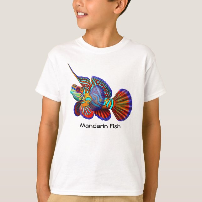 T-shirt Le poisson de Goby Dragonet de mandarine badine le (Devant)