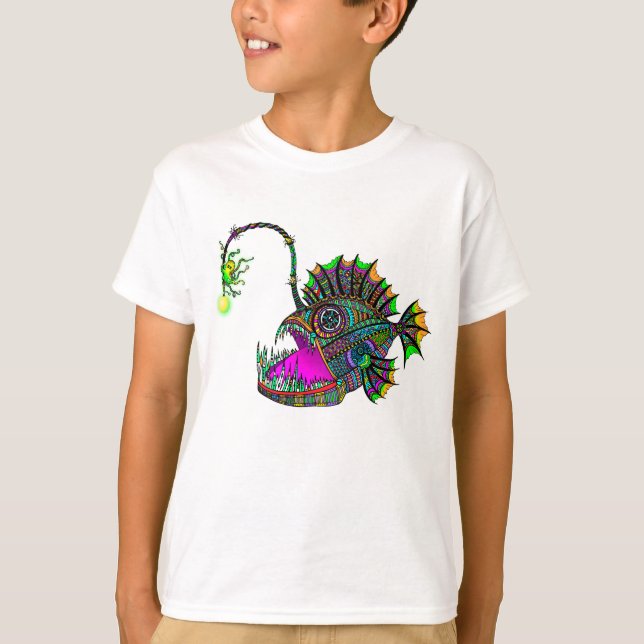 T-shirt Le poisson de pêcheur à  la ligne électrique (Devant)