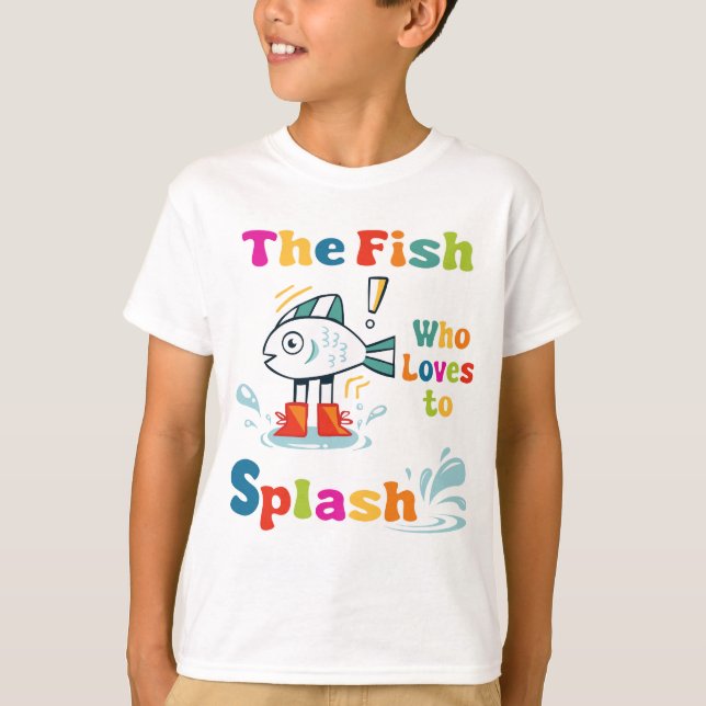 T-shirt Le poisson qui aime faire des éclaboussures (Devant)