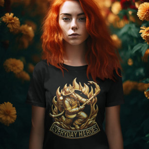 T-shirt Le pompier héroïque : prêt à affronter les flammes