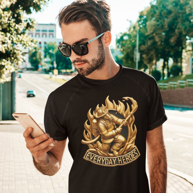 T-shirt Le pompier héroïque : prêt à affronter les flammes (Créateur téléchargé)