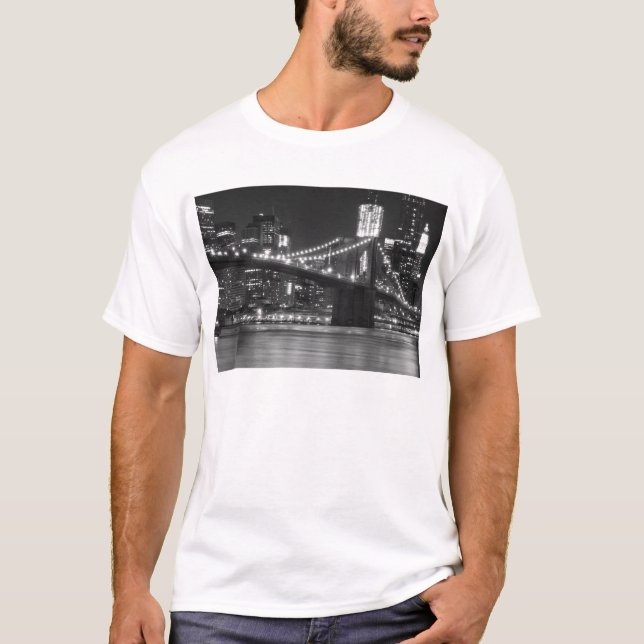 T-shirt Le pont de Brooklyn - noir et blanc (Devant)