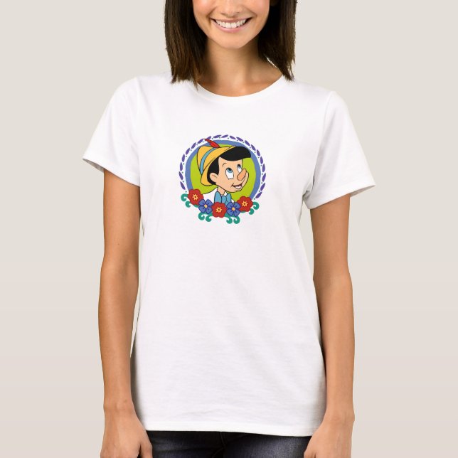 T-shirt Le Portrait de Pinocchio Disney (Devant)