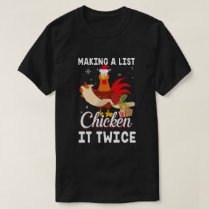 T-shirt Le poulet deux fois plus drôle Noël de poulet