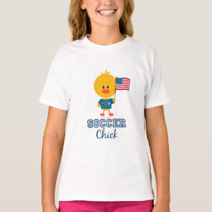 T-shirt Le poussin du football de drapeau américain badin