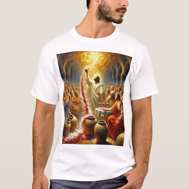 T-shirt Le premier miracle - Jésus transforme l'eau en vin (Devant)