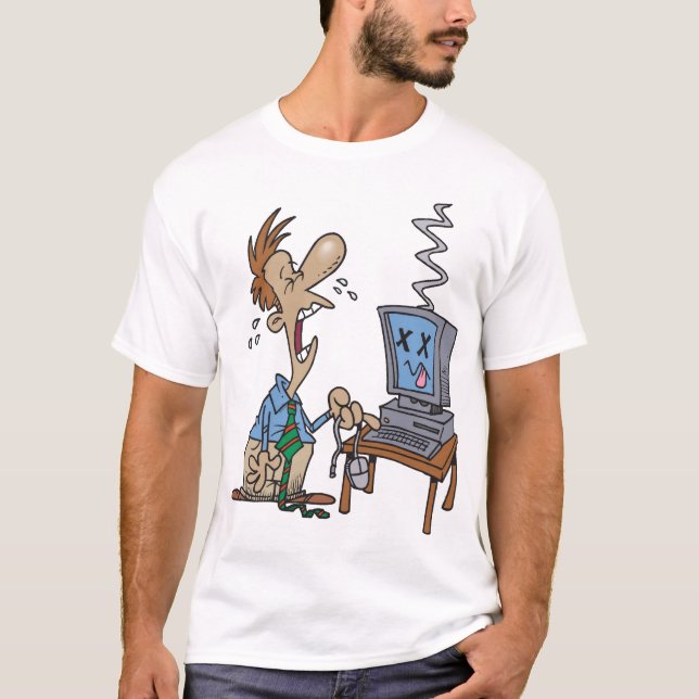 T-shirt le problème avec l'ordinateur, une souris dans une (Devant)