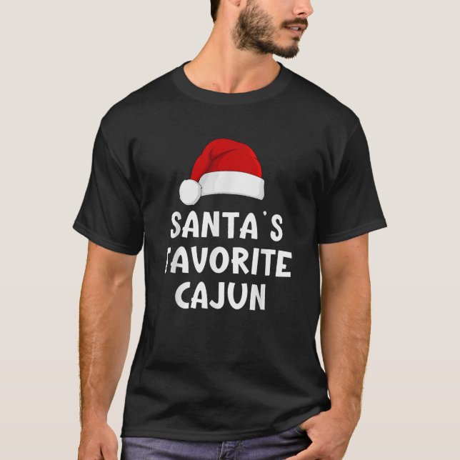 T-shirt Le Pyjama de Noël favori de Père Noël Cajun Funny  (Devant)