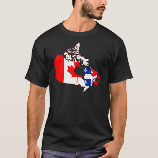 T-shirt Le Québec dans le drapeau du Canada, carte