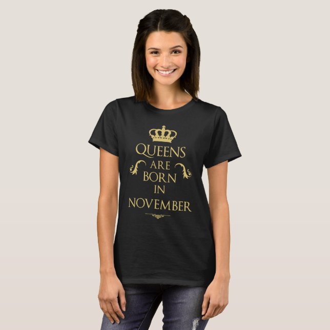 T-shirt Le Queens sont né en novembre (Devant entier)