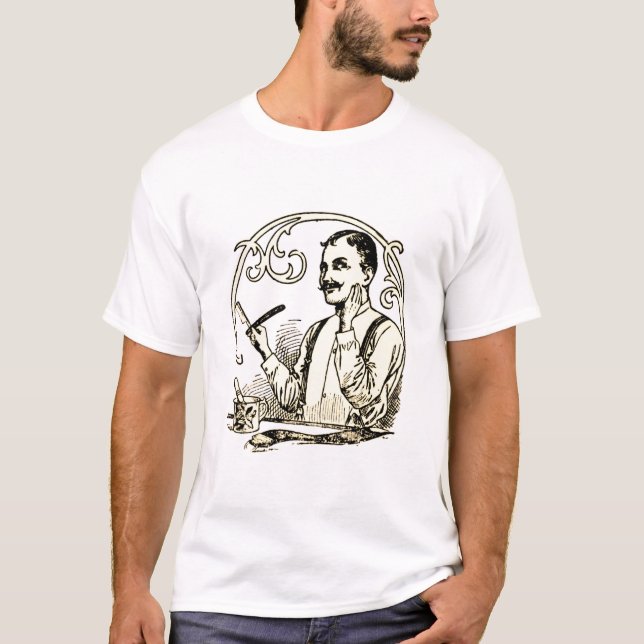 T-shirt Le rasage traditionnel d'un homme (Devant)