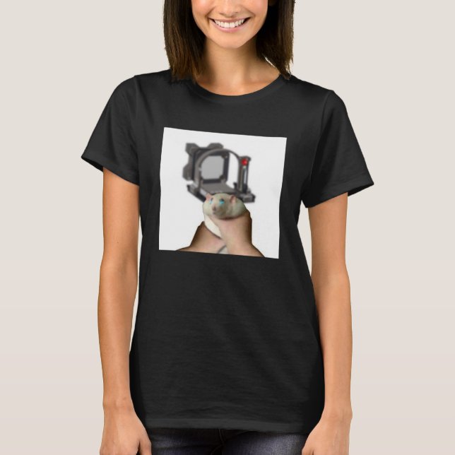 T-shirt Le rat gras mignon est attrapé mème (Devant)