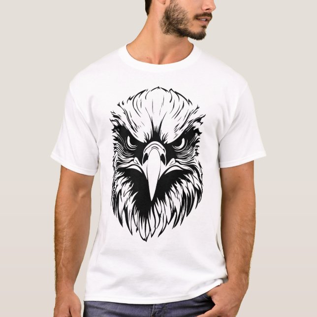 T-shirt Le regard terrifiant d'un aigle (Devant)