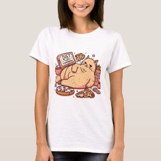 T-shirt Le régime commence demain - Le chat de jour de la 